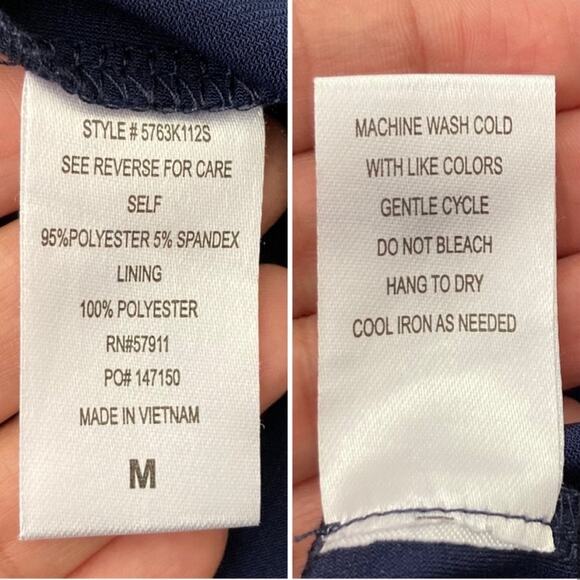 Superfoxx California Dreams Faux Wrap Dress Sleeveless Draped Navy Blue Medium - Picture 12 of 13